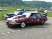 Maroon MUSTANG Drag Car